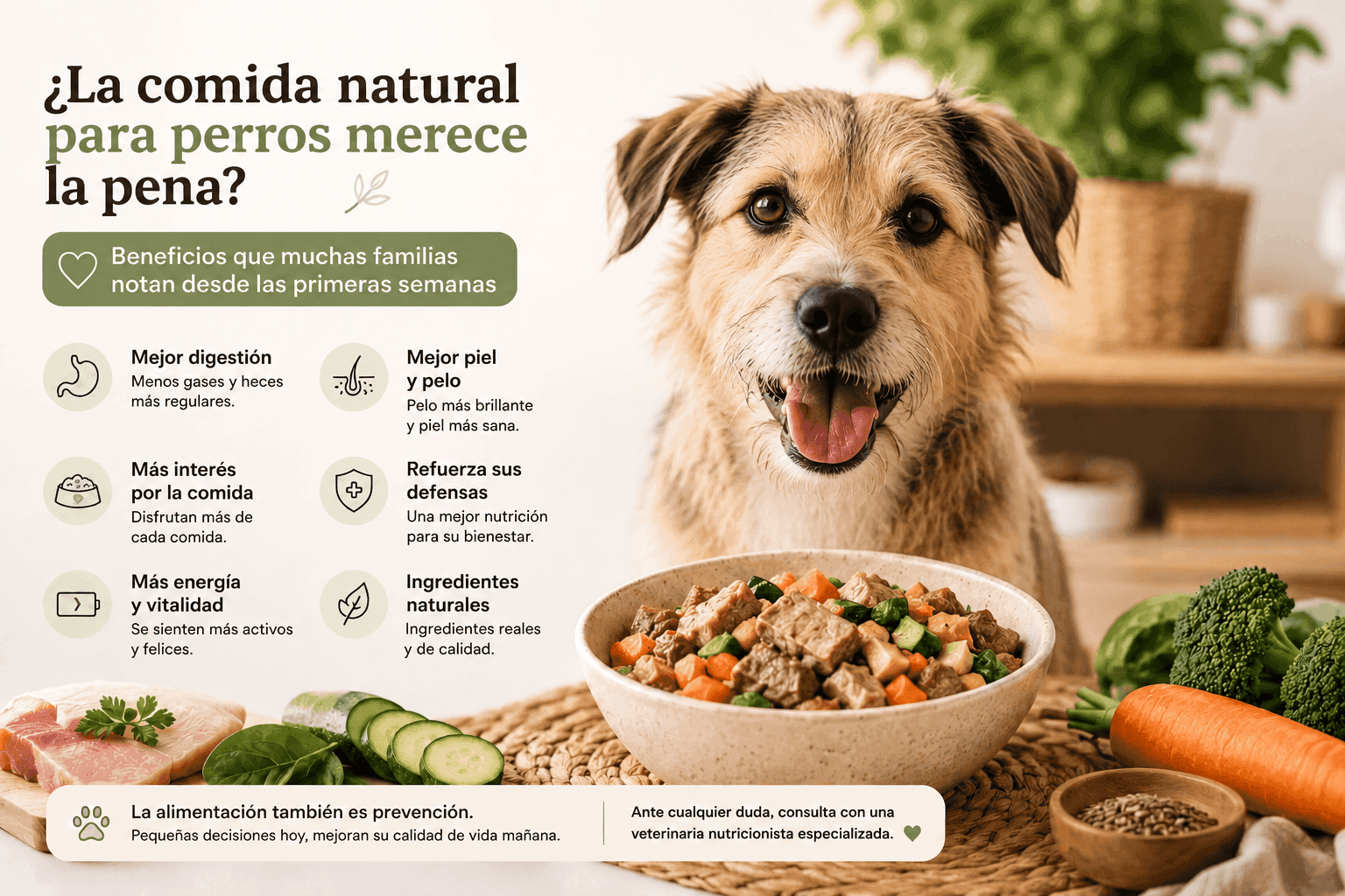 ¿La comida natural para perros merece la pena? Beneficios que muchas familias notan desde las primeras semanas