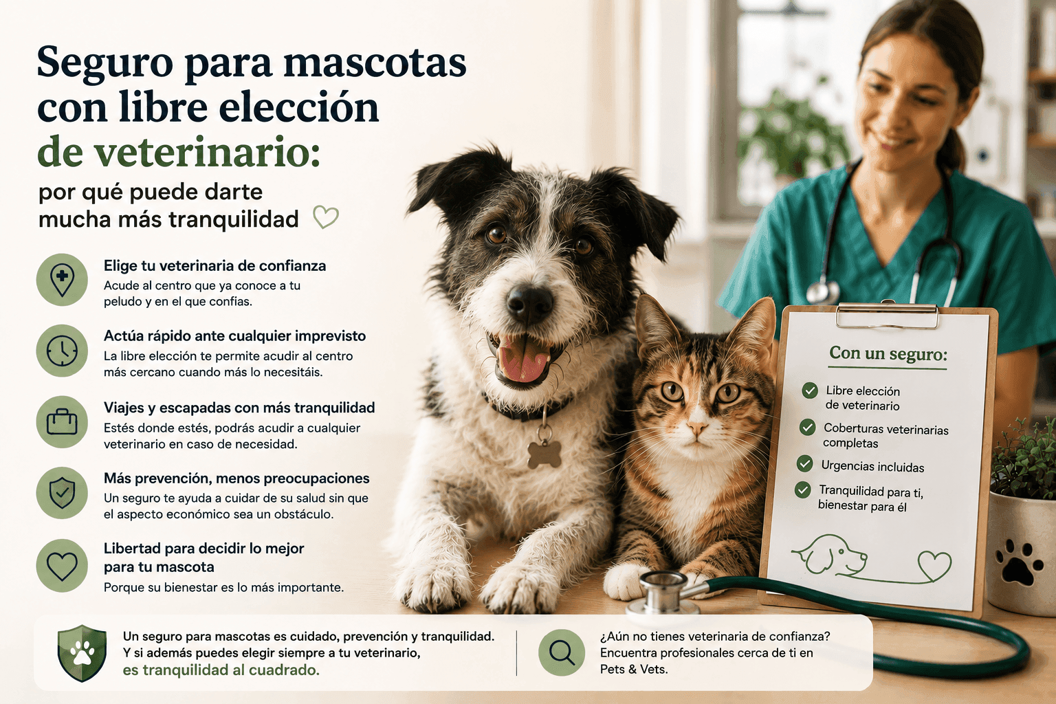 Seguro para mascotas con libre elección de veterinario: por qué puede darte mucha más tranquilidad