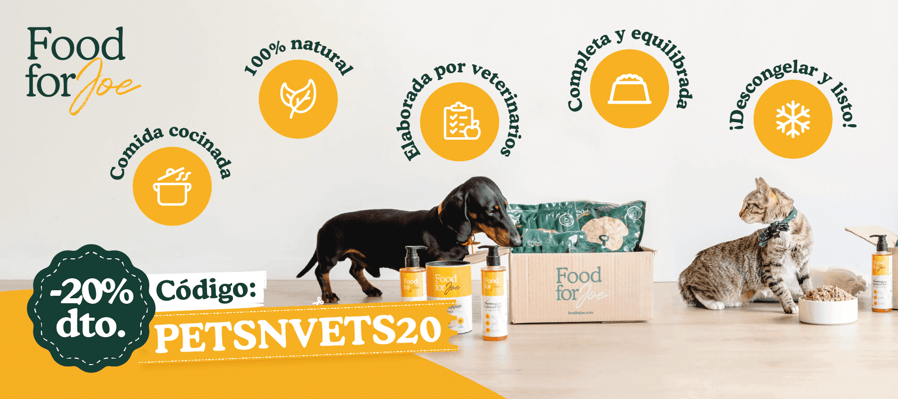 Food for Joe ¡Las recetas que se adaptan a las necesidades de vuestras mascotas! banner